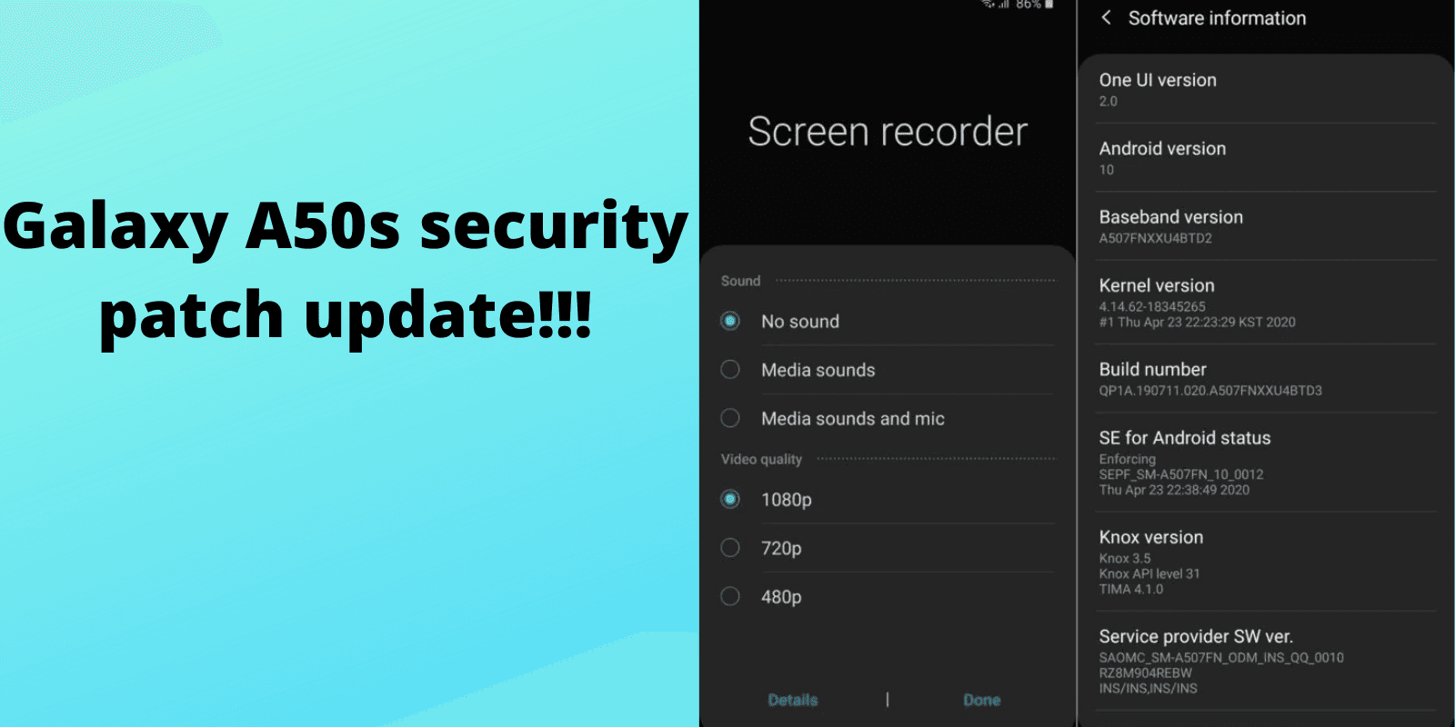 Galaxy A50s security patch update brings screen recording feature in May
